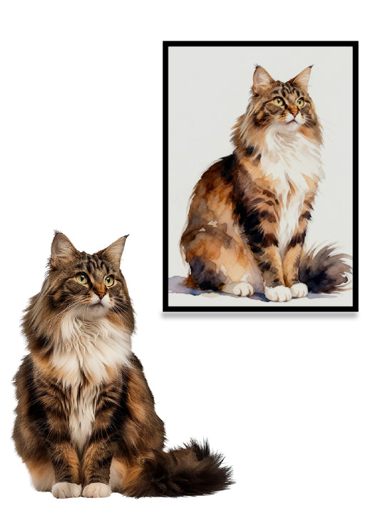 Watercolor Portrait Style Pet Portrait