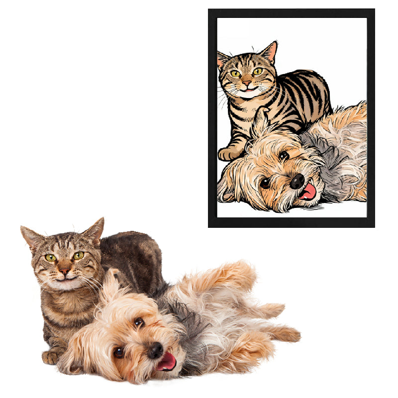 Illustration Comic Style Pet Portrait