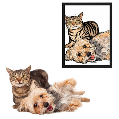 Illustration Comic Style Pet Portrait