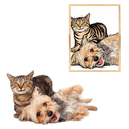 Illustration Comic Style Pet Portrait