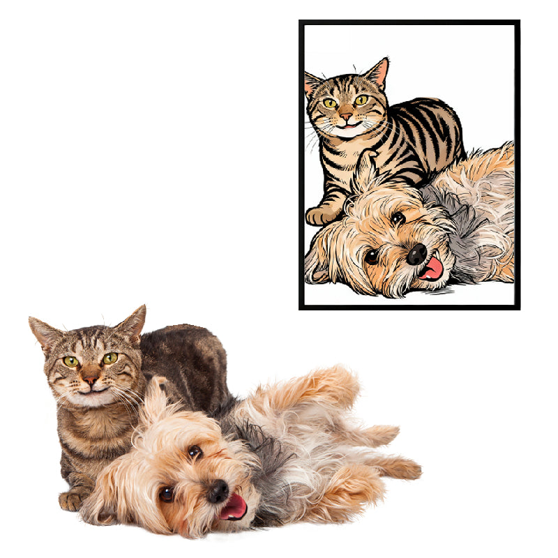 Illustration Comic Style Pet Portrait