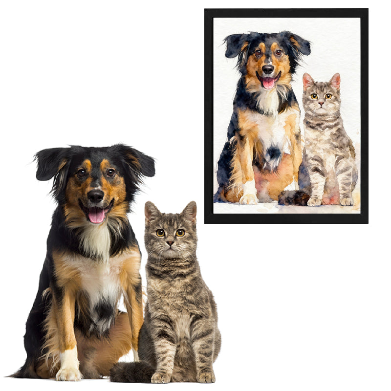 Watercolor Portrait Style Pet Portrait