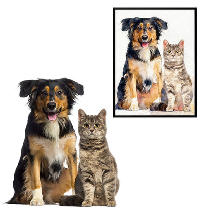 Watercolor Portrait Style Pet Portrait